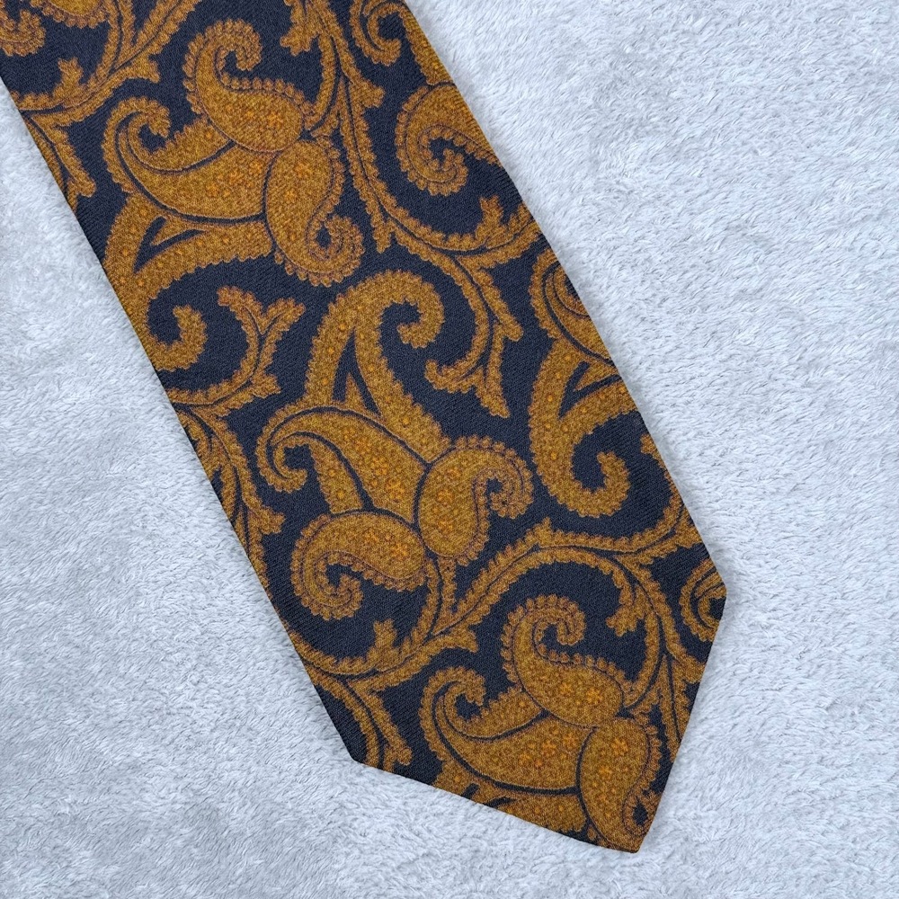 Vintage Liberty of London Paisley Neck Tie Mens Blue Brown Tie 59" x 9"